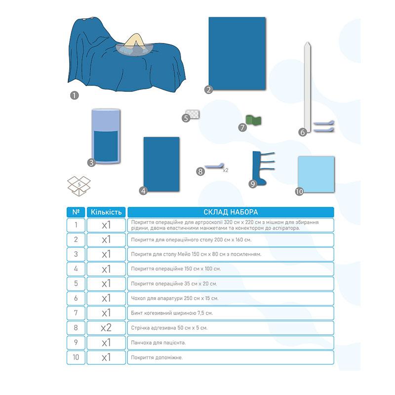 AR-10 Комплект покриттів для артроскопії коліна AR-10 «Meditec®». Стерильне.